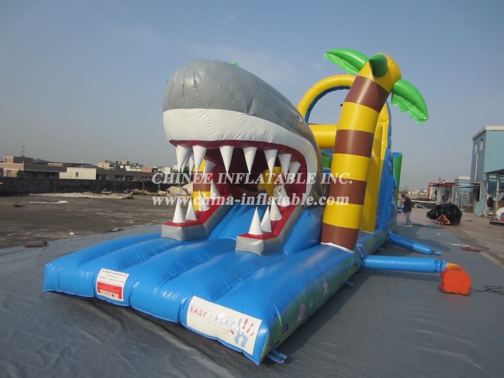 T7-571 Shark Obstacle Course Inflatable Sport Games