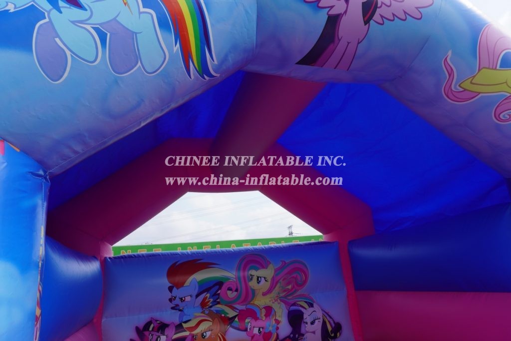 T2-2723B My Little Pony Kids Bouncy Castle With Slide Commercial Inflatable Combos