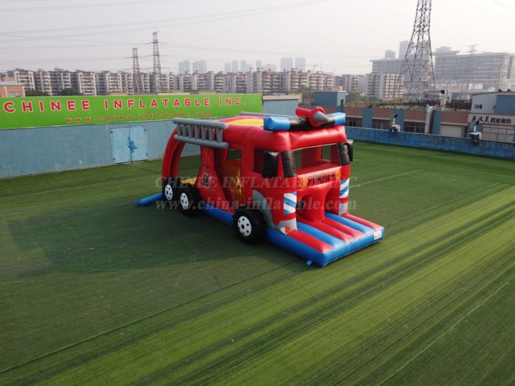 T7-1730 Inflatable Firetruck Obstacle Course