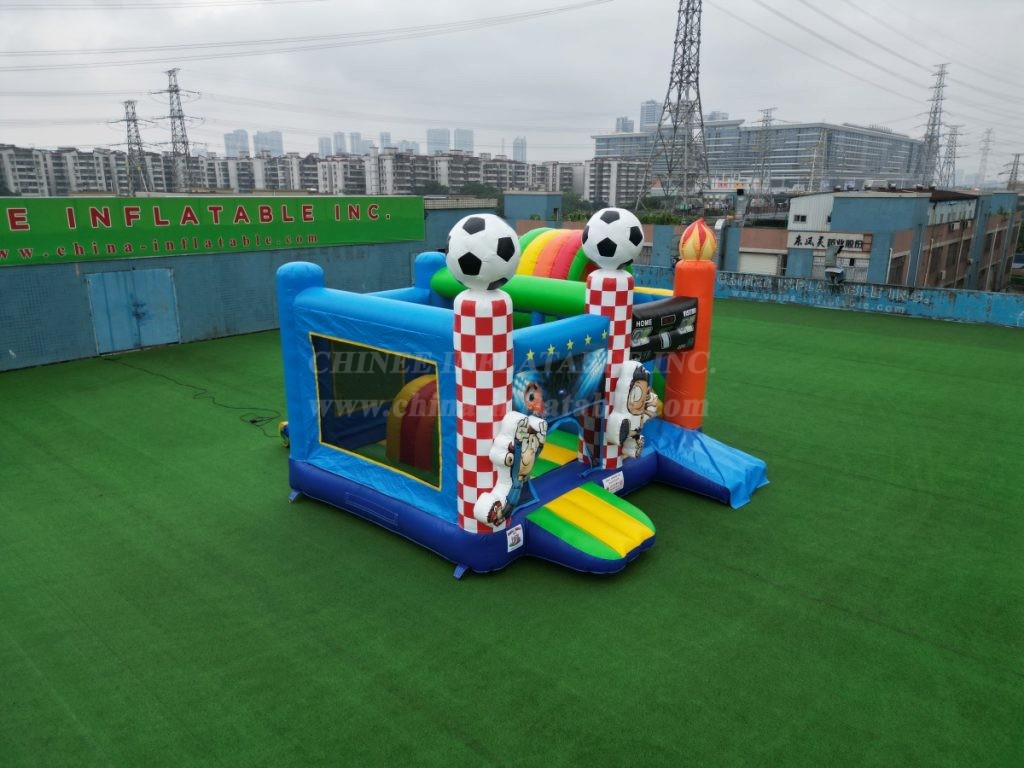 T2-8112 Football themed bouncy castle with slide