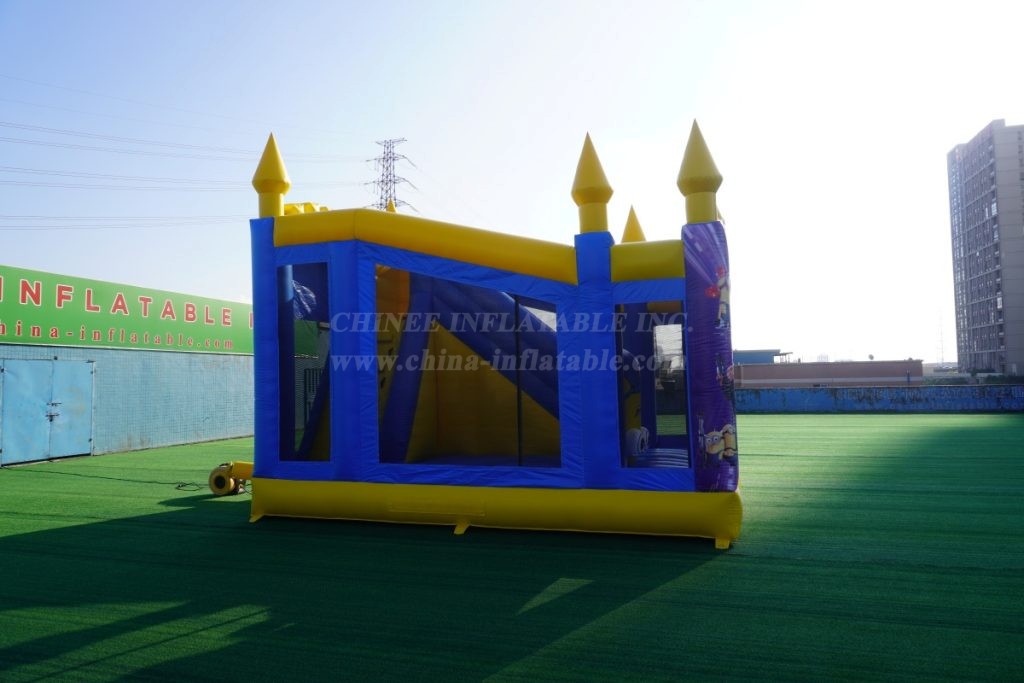 T5-1002H Minion theme inflatable castle with slide