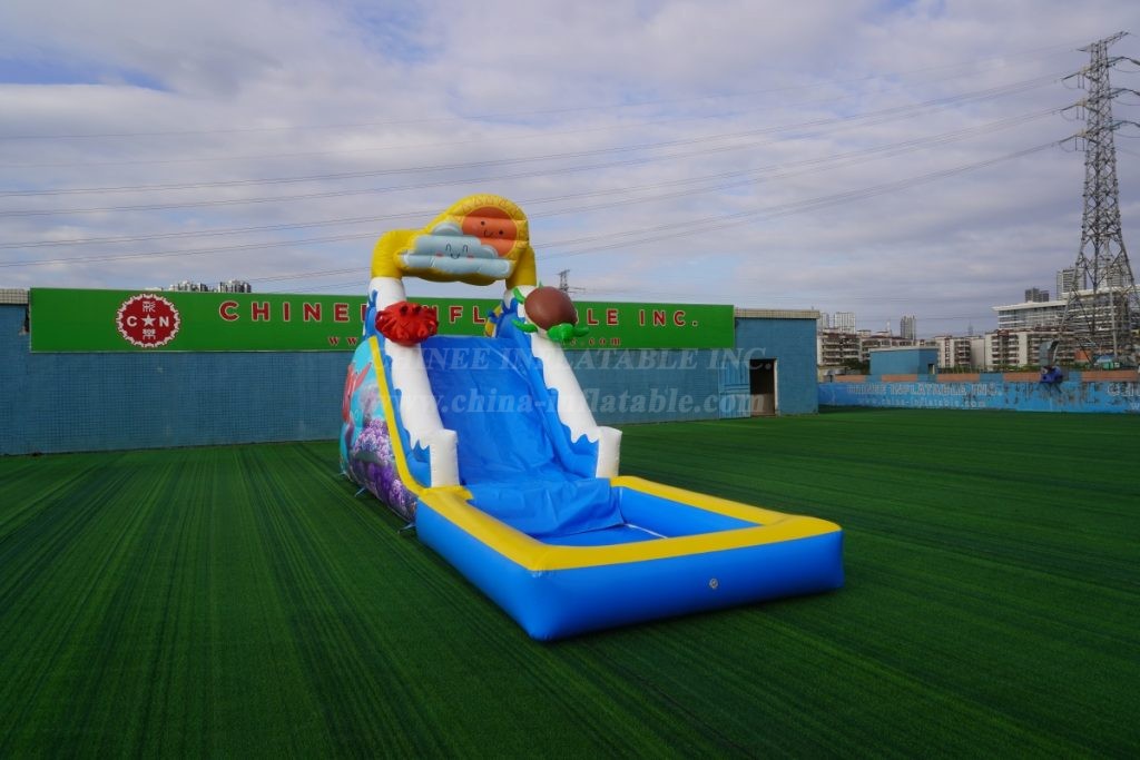 T8-4400B Underwater World Themed Inflatable Water Slide