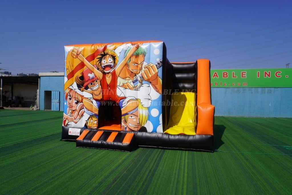 T2-4200E One Piece theme bouncy castle & slide